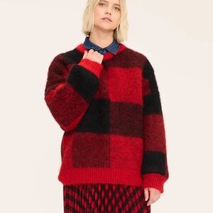 Woolrich Adult Buffalo Check Pullover Sweater Red & Black